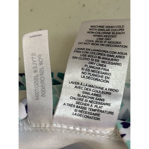 Jessica Simpson Muti-Colored Faux Wrap Dress V Neck Chain Accent, Size 12 - Picture 11 of 11